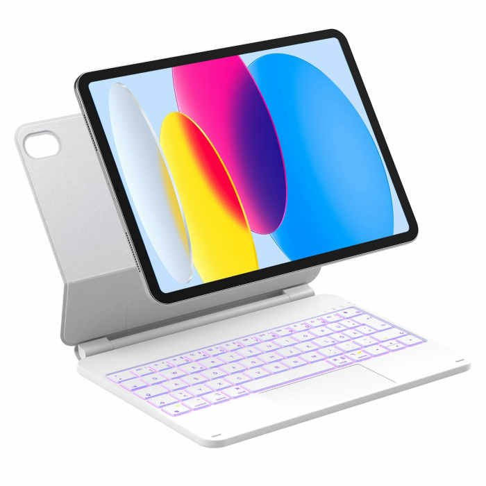 Inateck NeoMagic Magnetische Tastatur Hülle für iPad 10 Generation 10,9 Zoll,11 Generation 2025 A16 11 Zoll,Tastatur mit Touchpad, Freitragender Ständer, 7-Farbige Hintergrundbeleuchtung,KB09119 Weiß Angebot bei HelloDeals
