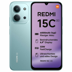 Xiaomi REDMI 15C 5G, Smartphone 4+256GB, 6,9" 120Hz Display, MediaTek Dimensity 6300 Prozessor 6nm Octa-Core, 50MP KI-Dualkamera, 6000mAh, Mintgrün REDMI 15C 5G Mintgrün 4+256GB Angebot bei HelloDeals