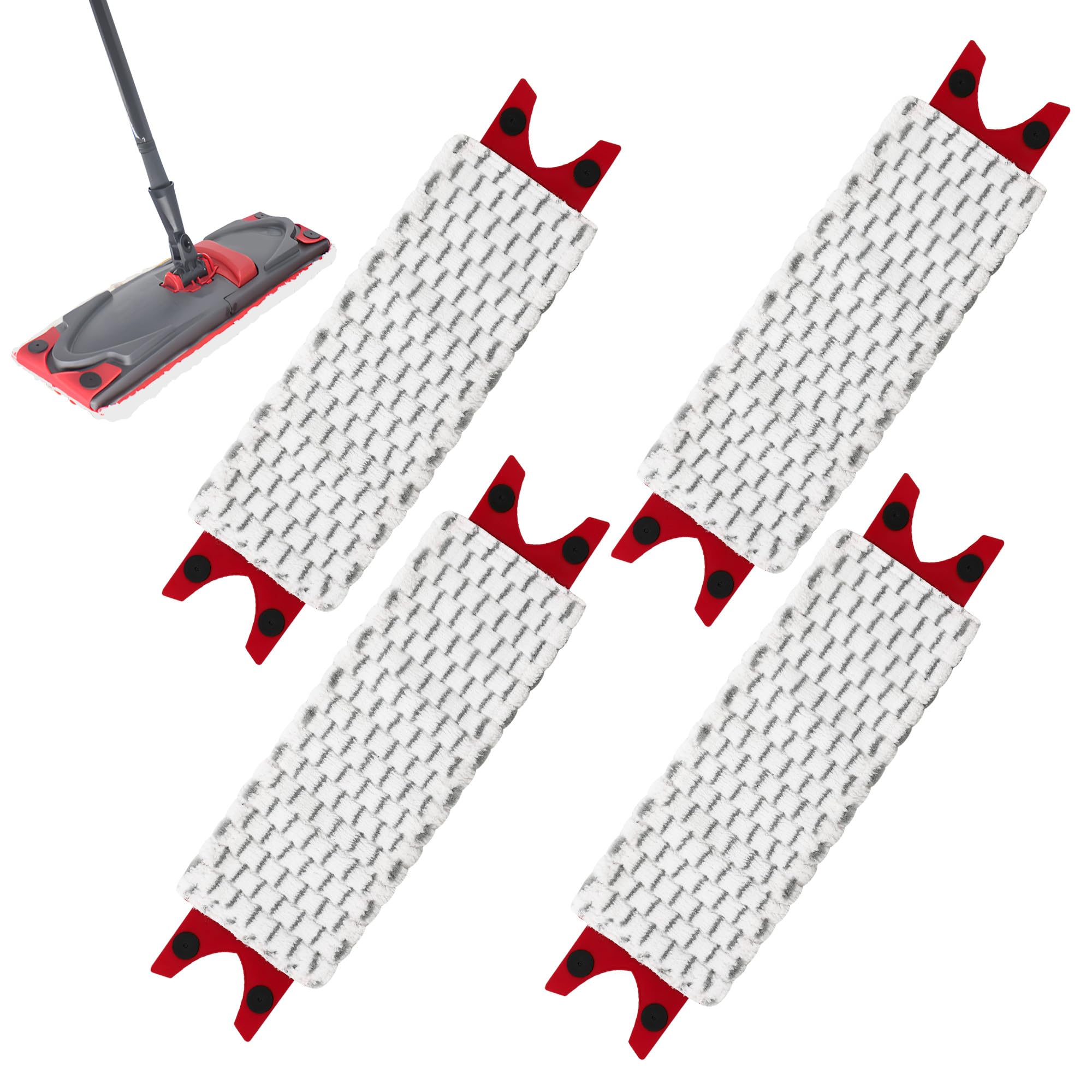 4 Stück Bodenwischer Wischmopp Ersatzbezug für Vileda Set, für Vileda Ultramax/Easy Wring UltraMax/UltraMax Plus Microfibre Mop Cover Ersatzteile, für Flecken Entfernen, Boden Reinigen Angebot bei HelloDeals