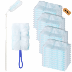 42 Stück Swiffer Staubmagnet Nachfüllpack Set,Swiffer Staubwischer mit 2 Handgriff, Staubwedel für Swiffe Duster Tücher, Reinigungsstaub Staubtuch Nachfüllung für Tierhaare Blau Angebot bei HelloDeals