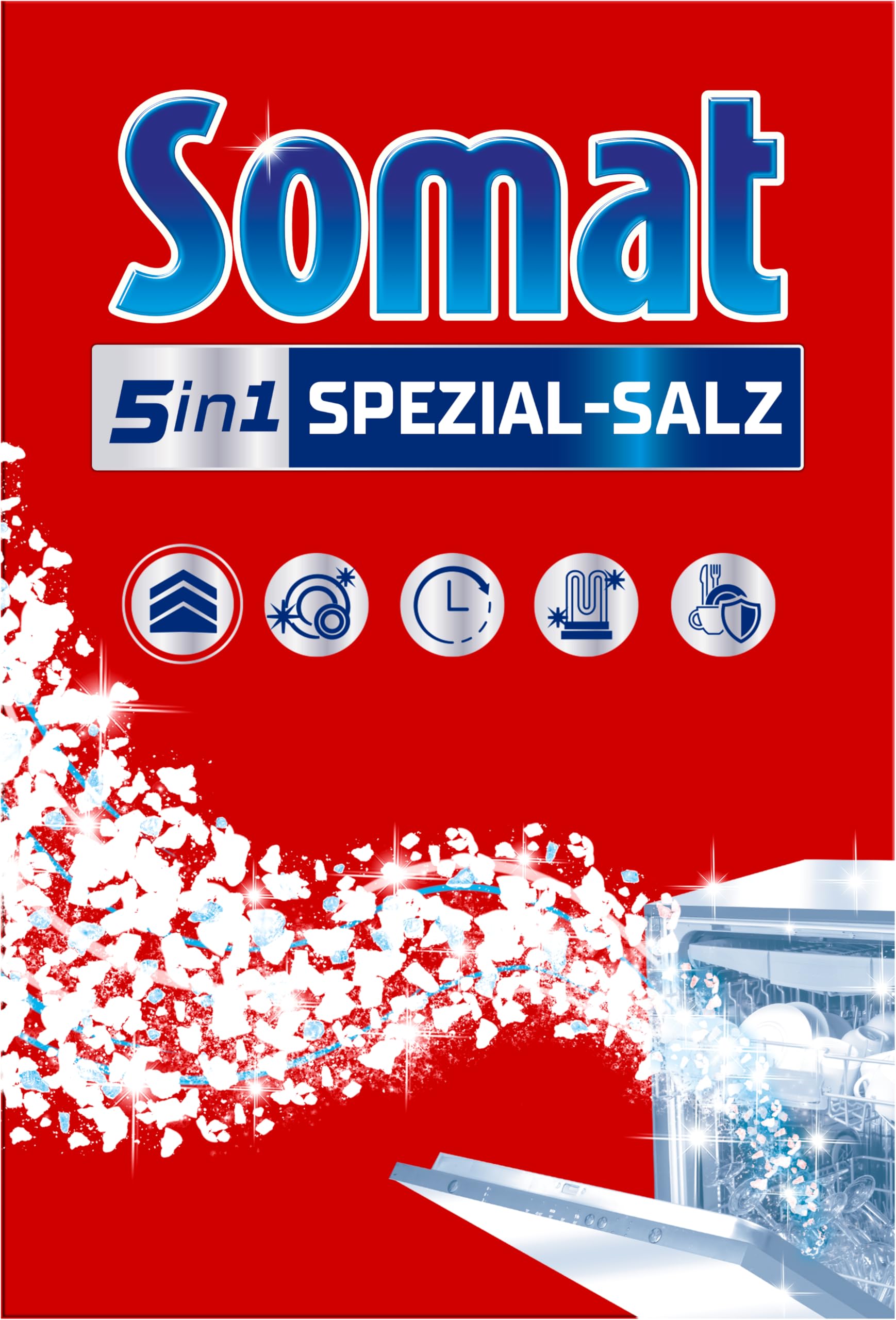 SOMAT Spezial-Salz (1,2 kg), Spülmaschinensalz für eine stärkere Geschirrspülleistung, Wasserenthärter für die Spülmaschine wirkt gegen Kalk für glänzende Ergebnisse und eine längere Lebensdauer 1.2 kg (1er Pack) Angebot bei HelloDeals