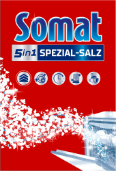 SOMAT Spezial-Salz (1,2 kg), Spülmaschinensalz für eine stärkere Geschirrspülleistung, Wasserenthärter für die Spülmaschine wirkt gegen Kalk für glänzende Ergebnisse und eine längere Lebensdauer 1.2 kg (1er Pack) Angebot bei HelloDeals