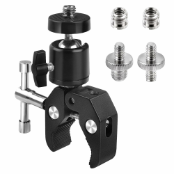 DesertBoy Stativ Klemme, Kamera Klemme, Super Clamp, Magic Arm Clamp mit 1/4 und 3/8 Gewindeclips, Mini Stativkopf Kugelkopf, für Kameras, Flash Light, Stativ Angebot bei HelloDeals