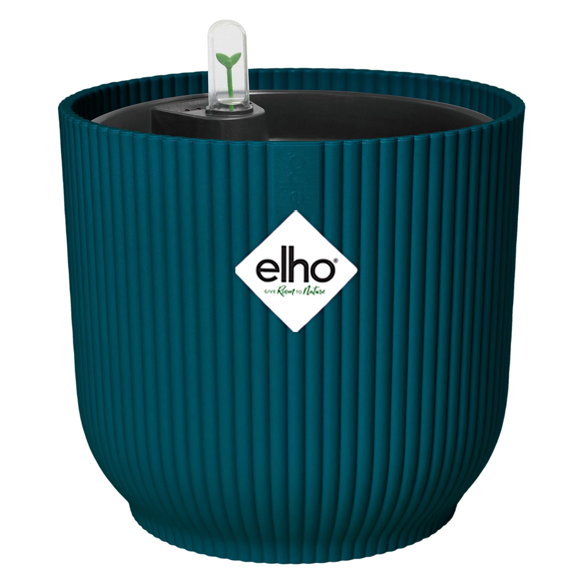 elho Vibes Fold Rund mit Selbstbewässerungssystem - Blumentopf für Innen - 100% Recycelter Kunststoff - Ø 22 cm - Blau/Tiefes Blau Tiefes Blau 22 cm Angebot bei HelloDeals