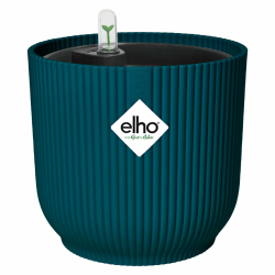 elho Vibes Fold Rund mit Selbstbewässerungssystem - Blumentopf für Innen - 100% Recycelter Kunststoff - Ø 22 cm - Blau/Tiefes Blau Tiefes Blau 22 cm Angebot bei HelloDeals
