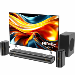 Hiwill 4.1 Kanal Dolby Atmos Soundbar für TV Geräte mit Subwoofer, 300W, 2 Front-Surround-Lautsprecher, Heimkino TV Lautsprecher, 3D Surround Sound System, 3 EQ-Modi, ARC/Optisch/Aux, HiElite A41 Angebot bei HelloDeals