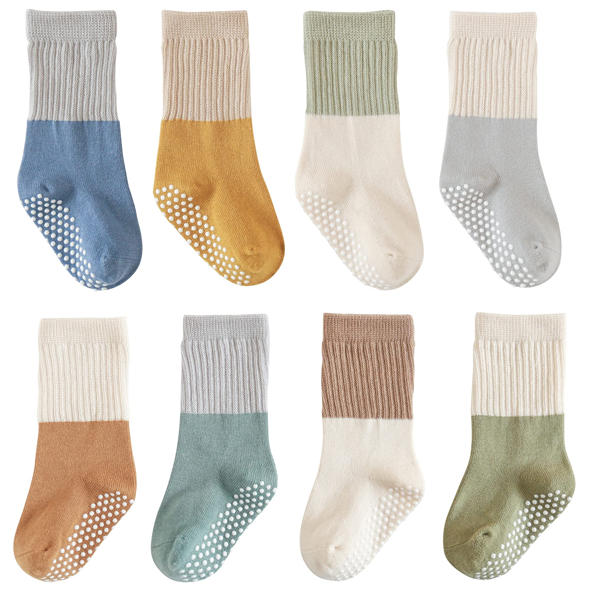 Kleinkind Baby Mädchen Jungen Socken -stoppersocken kinder Baumwolle abs rutschfeste kindersocken für Baby antirutschsocken Geschenke Kniestrümpfe Set 8Paar 1-3 Jahre Blau 8 Paar Angebot bei HelloDeals