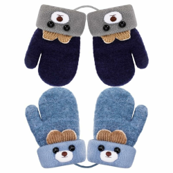 2 Paar Baby Handschuhe Winter, Fäustlinge Baby Gestrickte Handschuhe Kleinkind 1-3 Jahre Cartoon Fausthandschuhe Warme Fäustlinge für Kinder Mädchen Jungen Angebot bei HelloDeals