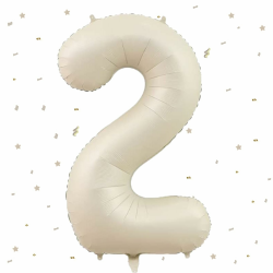 Beige Luftballon 2,Zahlen Luftballon Beige, 40 Zoll Weiß Creme Folienballon 2，101cm Sandweiß Zahlenballon 2 Helium Ballon Luftballon 2 Geburtstag für 2 Jahre Geburtstagsdeko Kinder Mädchen Junge Beige zahl 2 Angebot bei HelloDeals