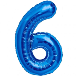 Luftballon 6. Geburtstag Zahl 6 Blau XXL Riesen Folienballon 100cm Geburtstagsdeko Jungen Ballon Zahl Deko zum Geburtstag. Fliegt mit Helium. Blau 6 Angebot bei HelloDeals