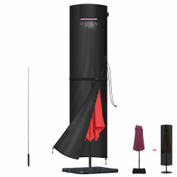 LAMUNI Ampelschirm Abdeckung für Ø400cm Sonnenschirme, Wasserdicht Ampelschirm Schutzhülle für Sonnenschirme Abdeckhauben für Gartenschirm, Sonnenschirm Hülle mit Belüftungsöffnung, 220x50/50cm Angebot bei HelloDeals