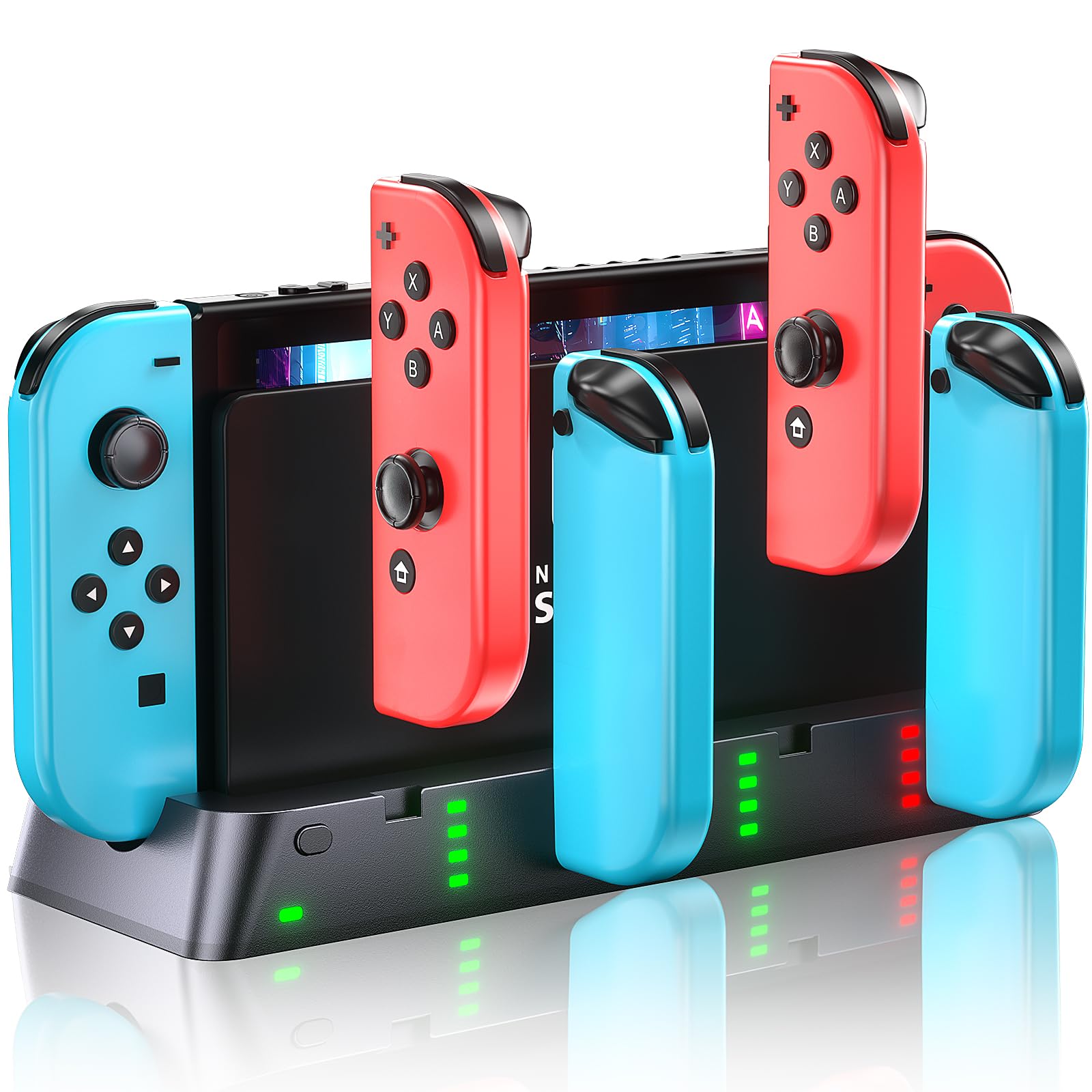 Ladestation für Switch-Controller, Kompatibel mit Nintendo Switch Joy Con & OLED Model, Ladestation Kompatibel mit Nintendo, unterstützt 6 Joycons und LED-Anzeige Nintendo Switch/OLED Angebot bei HelloDeals