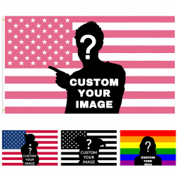 Personalised Flag, 2 × 3/3 × 5/4 × 6/5 × 8 FT Fahne selbst gestalten für Geburtstage, Feiertage, Weihnachten, Wohnzimmer, Schlafzimmer, Dekoration Pink Flag Angebot bei HelloDeals