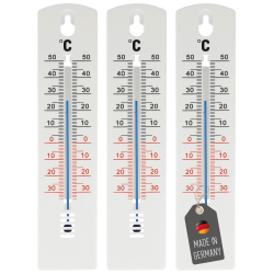 Lantelme 3 Stück Außenthermometer Set Temperatur -35°C bis 50°C | Analog Thermometer Wetterfest für Innen Außen Garten | Kunststoff 20cm lang Farbe Weiß | Gartenthermometer Universal einsetzbar Angebot bei HelloDeals