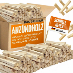 Premium Anzündholz 18kg (4X 4,5kg Säcke) – Ofenfertig aus Fichte | Trockenes Anmachholz für Kamin, Grill & Feuerstelle | Schnelles Entzünden, saubere Flamme Angebot bei HelloDeals