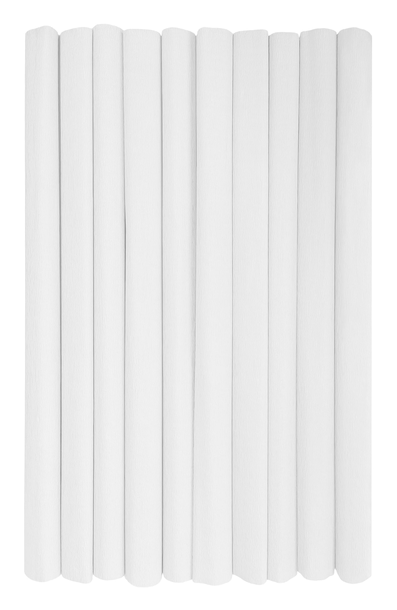 Interdruk - Crepe Paper Rolls for Kids, DIY and Decorations - Pack of 10 Reels (50cm x 200cm, 28g/m2) - 01 White 01 Weiß Angebot bei HelloDeals