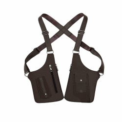 Shoulder Bag Men Underarm, Multi-Pocket Anti-Theft Double Shoulder Bag, Leather Double Shoulder Armor, Anti-Theft Hidden Adjustable Strap Brown Angebot bei HelloDeals