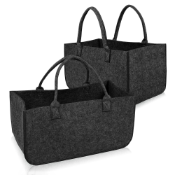 2 Stück Filztaschen Kaminholztasche Filz, Faltbar Kaminholzkorb Filztasche Shopper für Holz Zeitungen Kaminholz Filztasche - Anthrazit Anthrazit-a 2 Stück Angebot bei HelloDeals