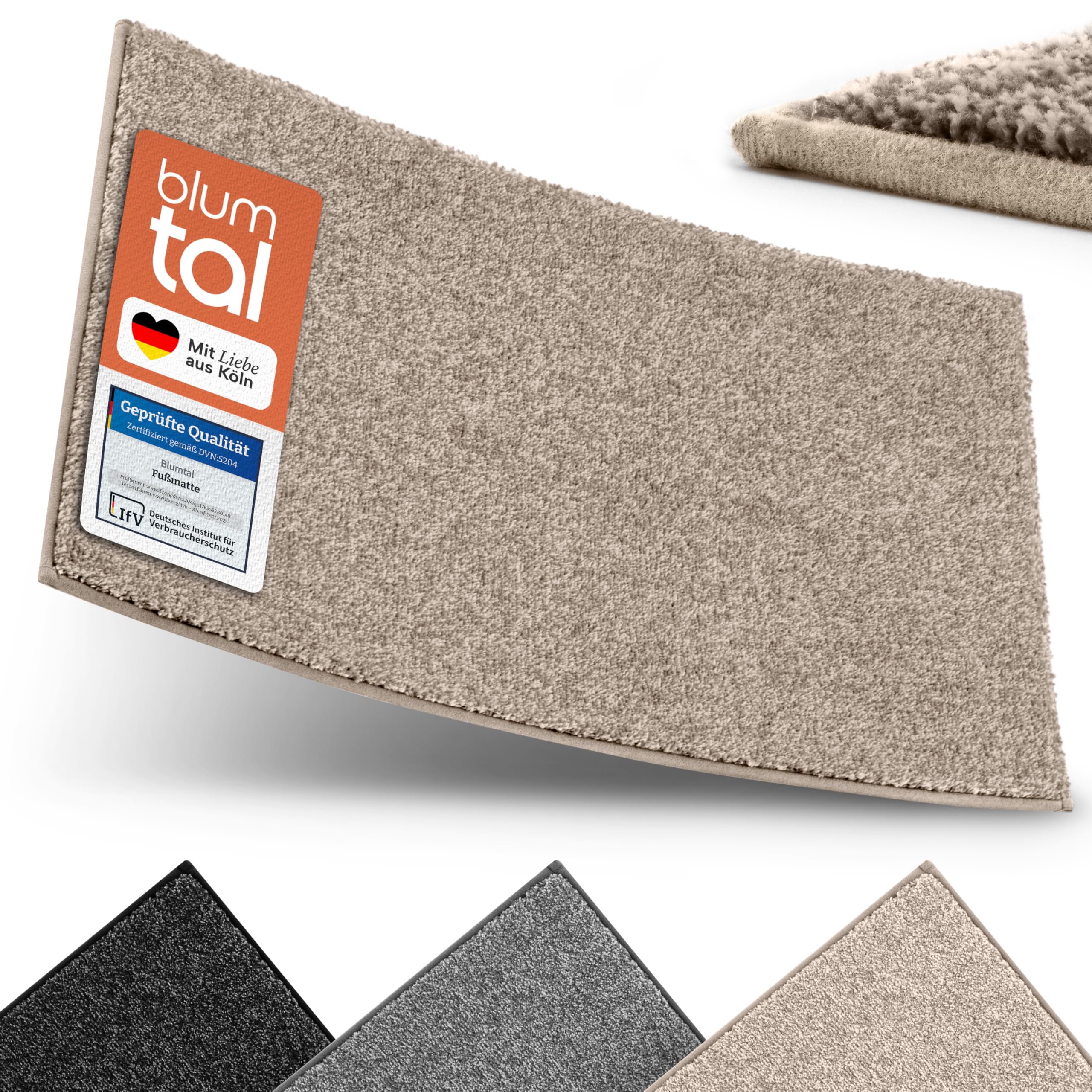 Blumtal Fußmatte 50x80 cm - Mikrofaser Schmutzfangmatte mit wasserdichter TPR-Rückseite - rutschfeste Fussmatte innen - Schmutzmatte aus Hochleistungs-Mikrofaser - Türvorleger in Beige Beige 50 x 80 cm (Rechteckig) Angebot bei HelloDeals