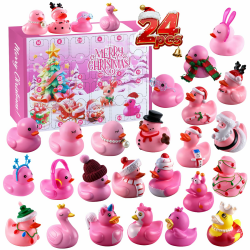 Adventskalender 2026 Kinder,Gummi Enten Adventskalender Enten 2026 Weihnachts Countdown Kalender mit 24 Weihnachten Quietscheenten Gummi enten Badespielzeug für Kinder Weihnachtsgeschenke (B) Angebot bei HelloDeals