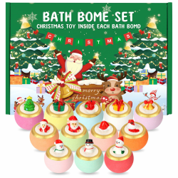 MOMOSTAR 12pcs Badebomben Kinder, Badekugeln Kinder mit Überraschung Spielzeug, Weihnachten Badebomben Geschenke für ab 3 Jahren Mädchen Jungen, Weihnachten Adventskalender Kinders Angebot bei HelloDeals