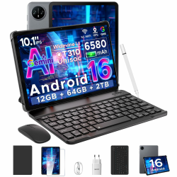 DOOGEE Tab A9 Android 16 AI Tablet 10 Zoll, Tablet mit Tastatur/Stift/Maus/Hülle, 6580mAh,12GB RAM+64GB ROM(TF 2TB), Unisoc T310, Dual Speaker, 5G WiFi, HD IPS Display, 8MP, GMS, BT5.0, 3.5mm, Face ID Gray(A9-V) Angebot bei HelloDeals