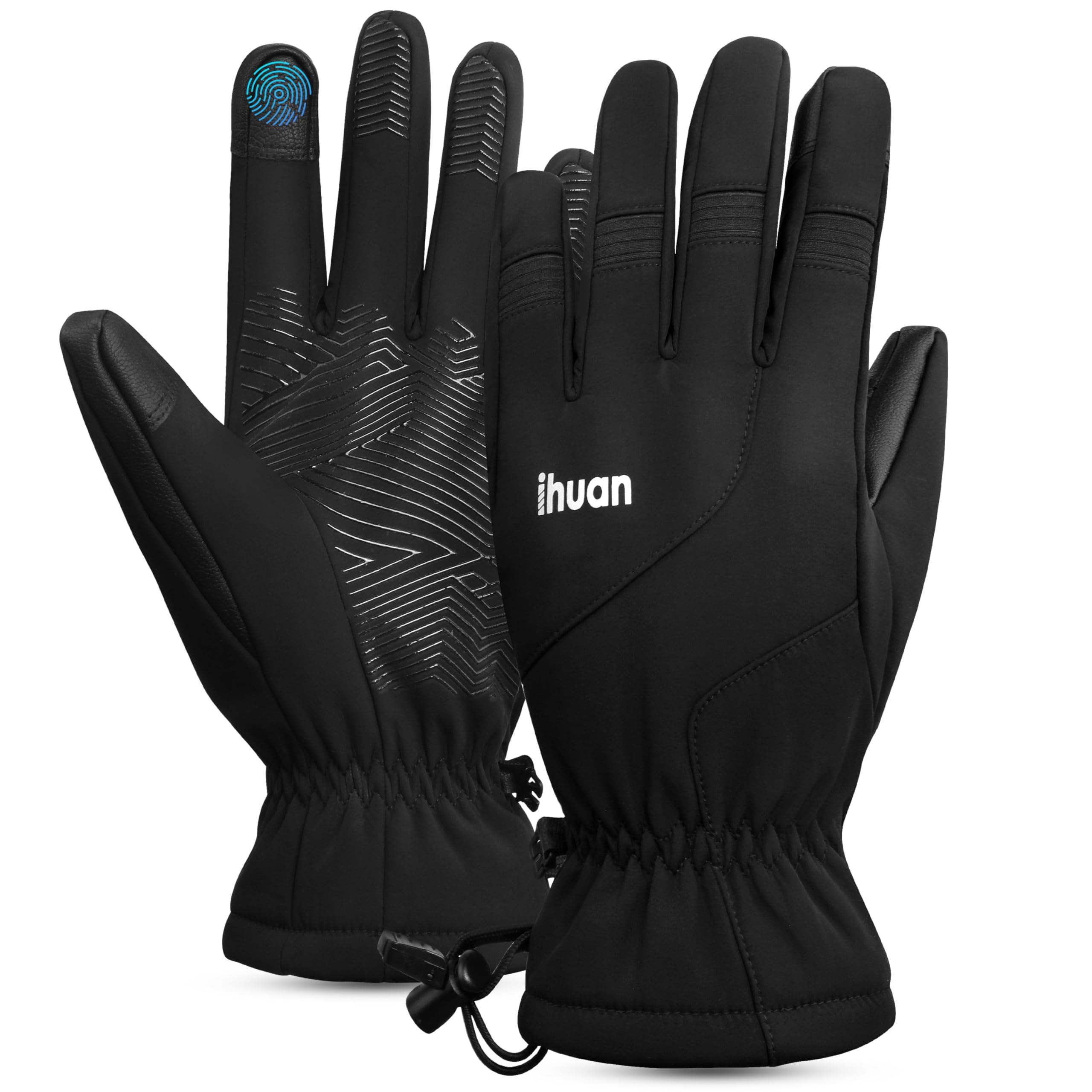 ihuan Winter Ski Handschuhe für Herren Damen, Fahrradhandschuhe Thermo, wasserdichte, warme Handschuhe für Schnee Touchscreen-Finger für Outdoor-Sport, Fahren, Wandern, Motorradfahren & Radfahren Schwarz M Angebot bei HelloDeals