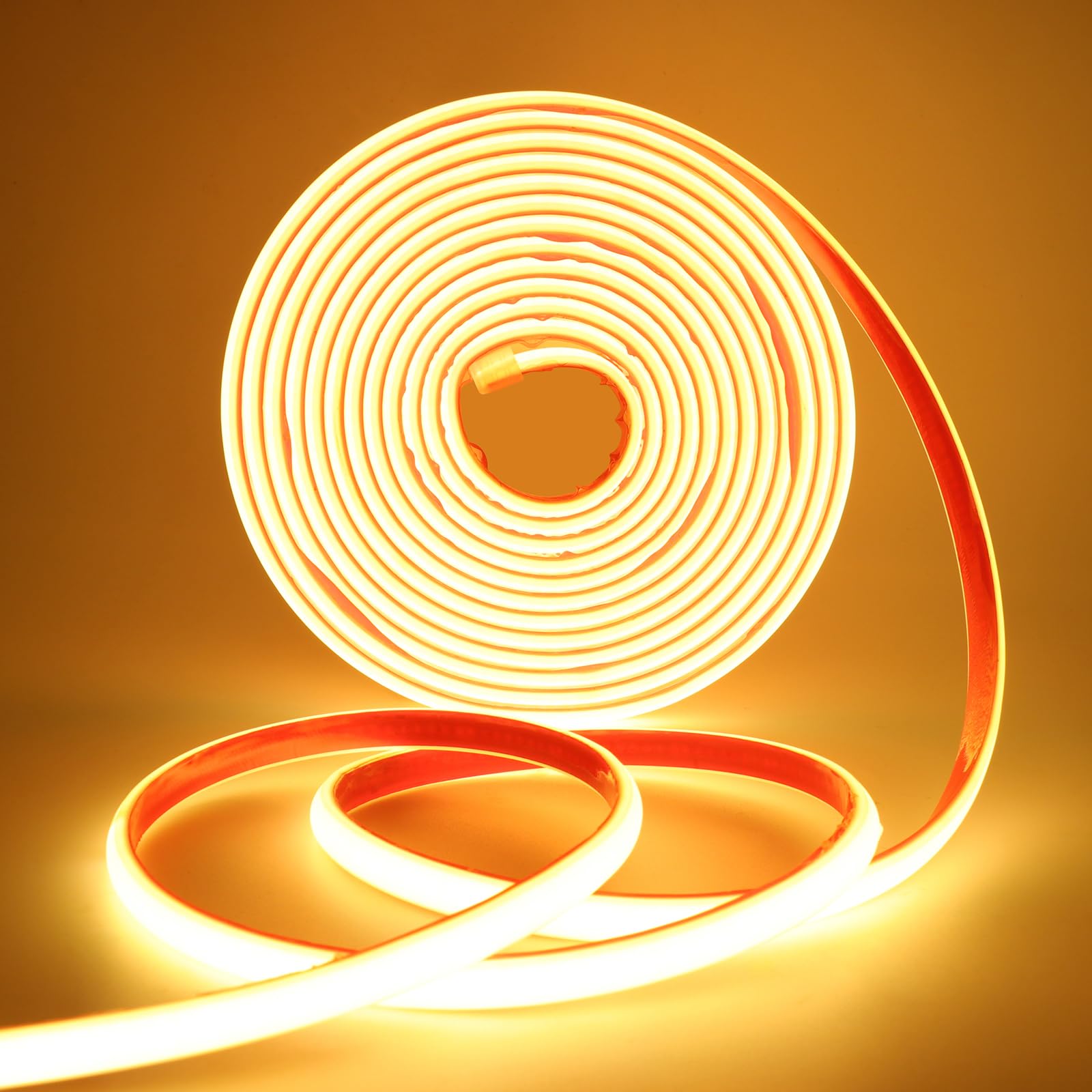 AC220-240V Neon LED Streifen Selbstklebend, 4M 288LEDs/m Superhell Flexible FCOB LED Leuchtband (Schnitt alle 50cm), IP65 Warmweiß COB LED Band mit Stromkabel für Weihnachten, Party-Deko Warmweiß 4m Angebot bei HelloDeals