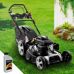 BRAST® Benzin Rasenmäher mit Antrieb | 5,2kW (7PS) | 55cm Schnittbreite | viele Modelle | TÜV | 30-80mm Schnitthöhe | 60L Fangkorb | 4 Takt OHV Motor | Stahlgehäuse | Power 7PS Radantrieb Angebot bei HelloDeals