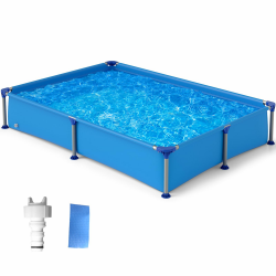 SOARS Rechteckiger Rohrpool, Aufstellpool 228 X 159 X 42 CM, Metallstruktur, langlebiges PVC, mit Filter, für Kinder ab 3 Jahren, Blau Angebot bei HelloDeals