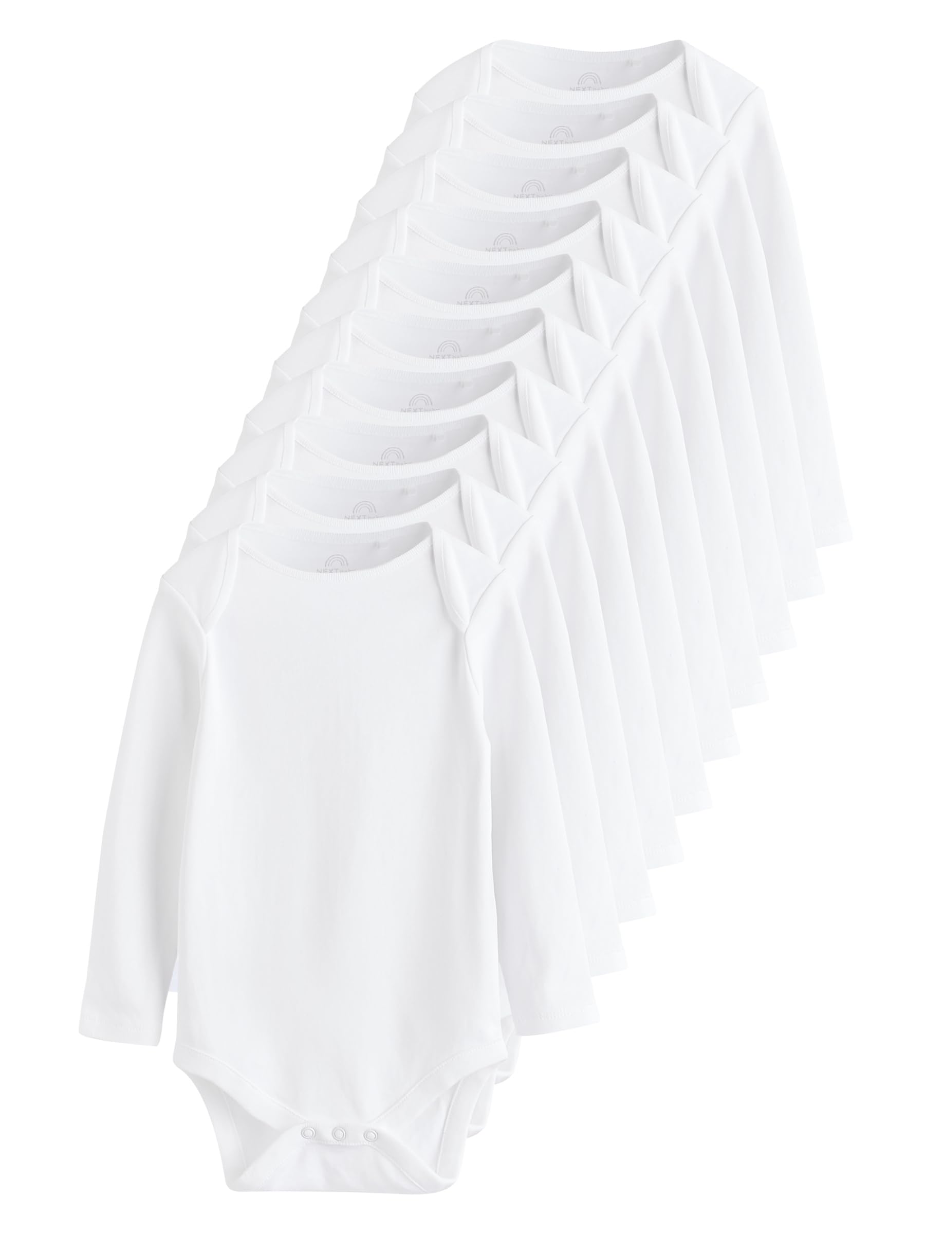NEXT Baby Langärmelige Bodys, 10er-Pack 62-68 Weiß Angebot bei HelloDeals