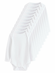 NEXT Baby Langärmelige Bodys, 10er-Pack 62-68 Weiß Angebot bei HelloDeals