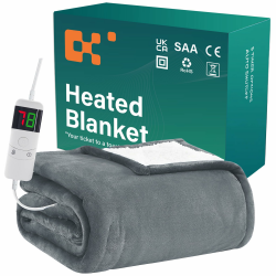 BOMOVA Heizdecke Wärmedecke mit Abschaltautomatik,Kuscheldecke flauschig Weihnachten,10 Heizstufen & 5-Stunden-Timer für Home,Geschenke für Frauen,Weihnachtsdeko für Bett Couchdecke,130x180cm,Grau Grau 130x180cm Angebot bei HelloDeals