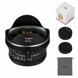 7Artisans 6mm F2.0 APS-C Fisheye-Ultraweitwinkelobjektiv 220° Manuellem Fokus, Kompatibel mit Spiegellosen Fujifilm-Kameras mit X-Mount Fuji X-H/T/T30/S/E/A-Serie Fuji X-E2 Fuji X-T2 X-T30 X-T50 For Fujifilm FX Angebot bei HelloDeals