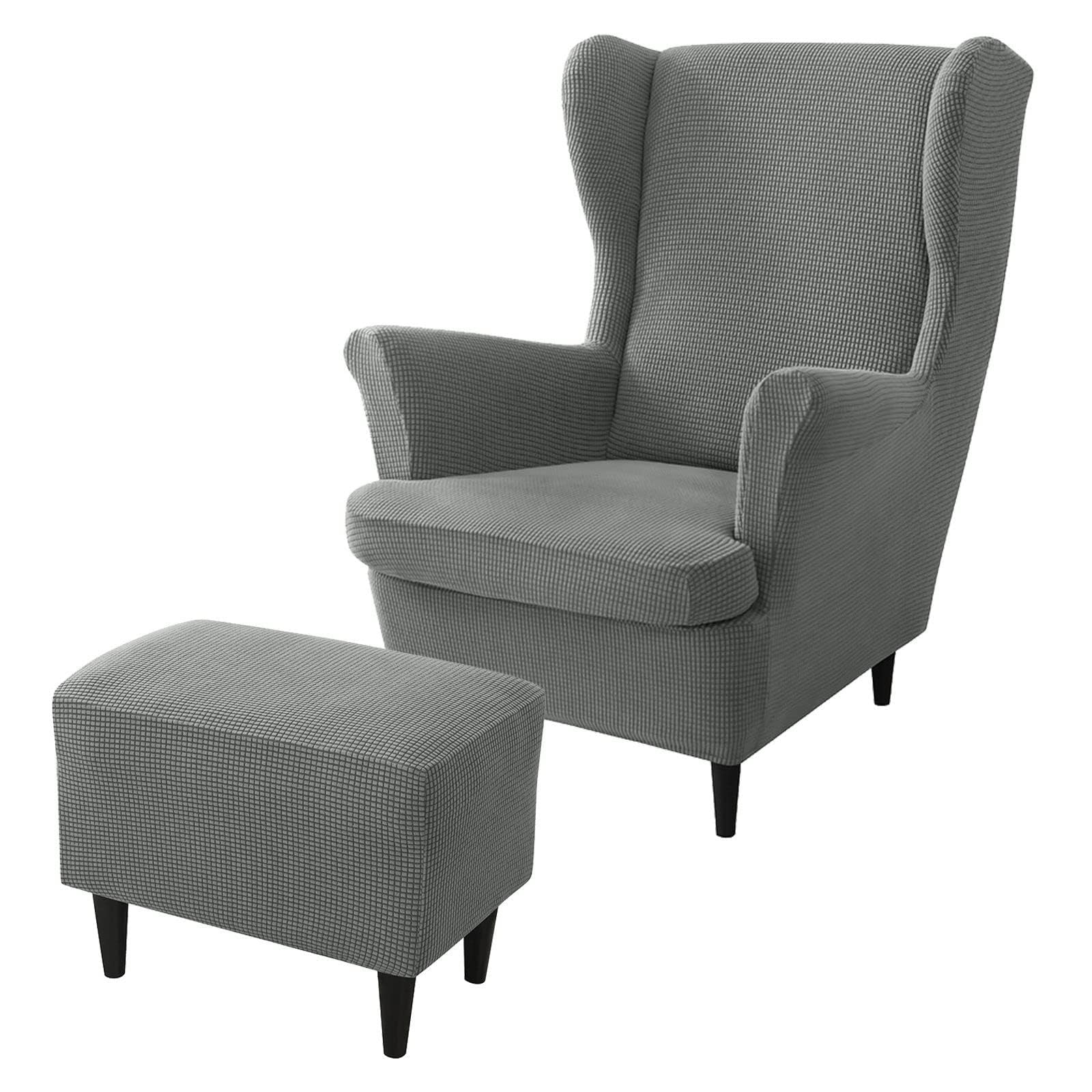 Ohrensesselbezüge, Ohrensessel-Bezug und Ottoman-Hocker-Bezug Sofabezug mit elastischem Band waschbarer Sessel-Schutzbezug für Wohnzimmer,9 Angebot bei HelloDeals