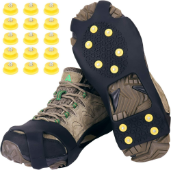 Tevlaphee Schuhspikes,Schuhkrallen,Steigeisen,Schuh Spikes für Bergschuhe,mit einem 15er-Pack Ersatz-Schneespikes für Damen,Herren und Kinder M unheimlich Angebot bei HelloDeals