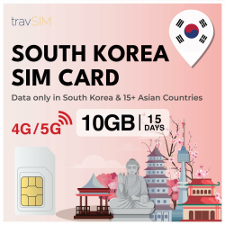 travSIM SIM-Karte für Südkorea | 10GB mobile Daten | Verwenden Sie Voip-Apps wie Whatsapp und Messanger, um nachrichten zu versenden, anrufe zu tätigen | Der SIM-Karte für Südkorea ist 15 Tage gültig. 15 Days - 10GB Angebot bei HelloDeals