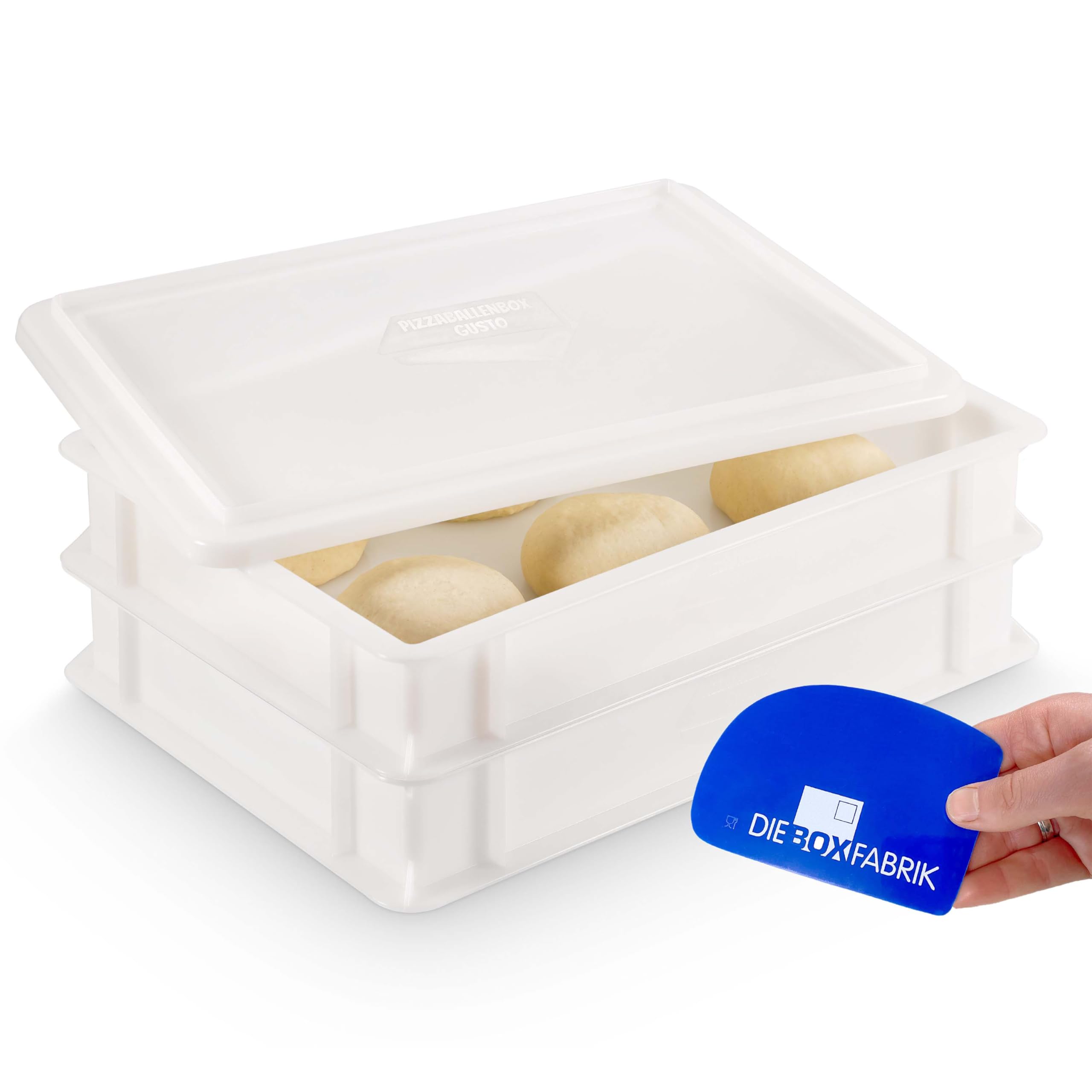 2x Pizzaballenbox Gusto + 1 Deckel, 40x30x7 cm | Gärbox, Teigwanne für Pizzateig. Teigbox für 6 Pizzaballen, Pizzateigbehälter (2x Gusto Box + 1x Deckel) Angebot bei HelloDeals