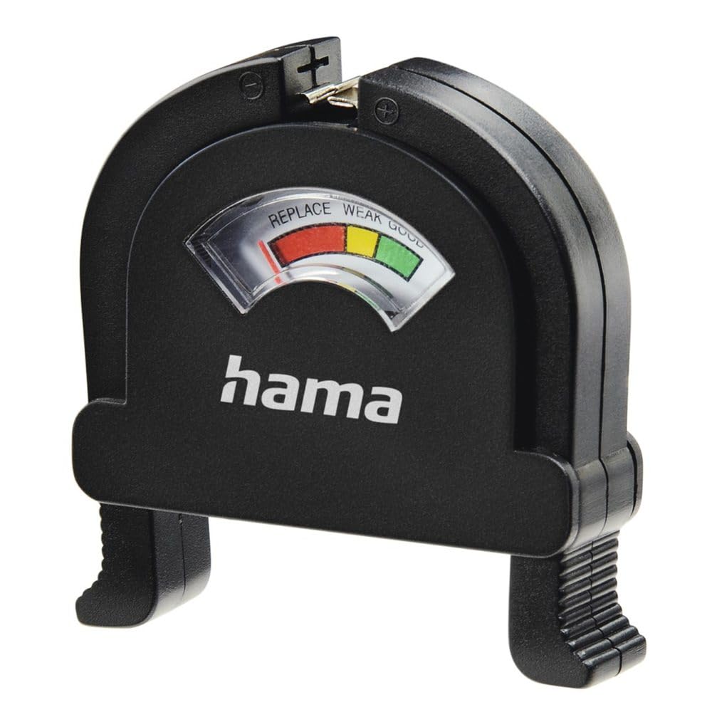 HAMA | Batterieladungsmessgerät (Universal Einweg-oder wiederaufladbares Batteriemessgerät, kompatibel mit 6 Batterietypen), Schwarz Angebot bei HelloDeals