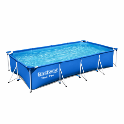 Bestway Steel Pro Frame Pool ohne Pumpe 400 x 211 x 81 cm , blau, eckig Angebot bei HelloDeals
