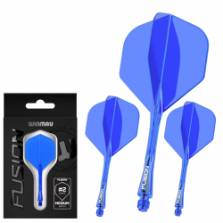 WINMAU Darts Fusion Integrated Flight & Shaft System - No.2 Shape und Design - Verfügbar in Kurz, Intermediate & Medium erhältlich Medium (34mm) blau Angebot bei HelloDeals