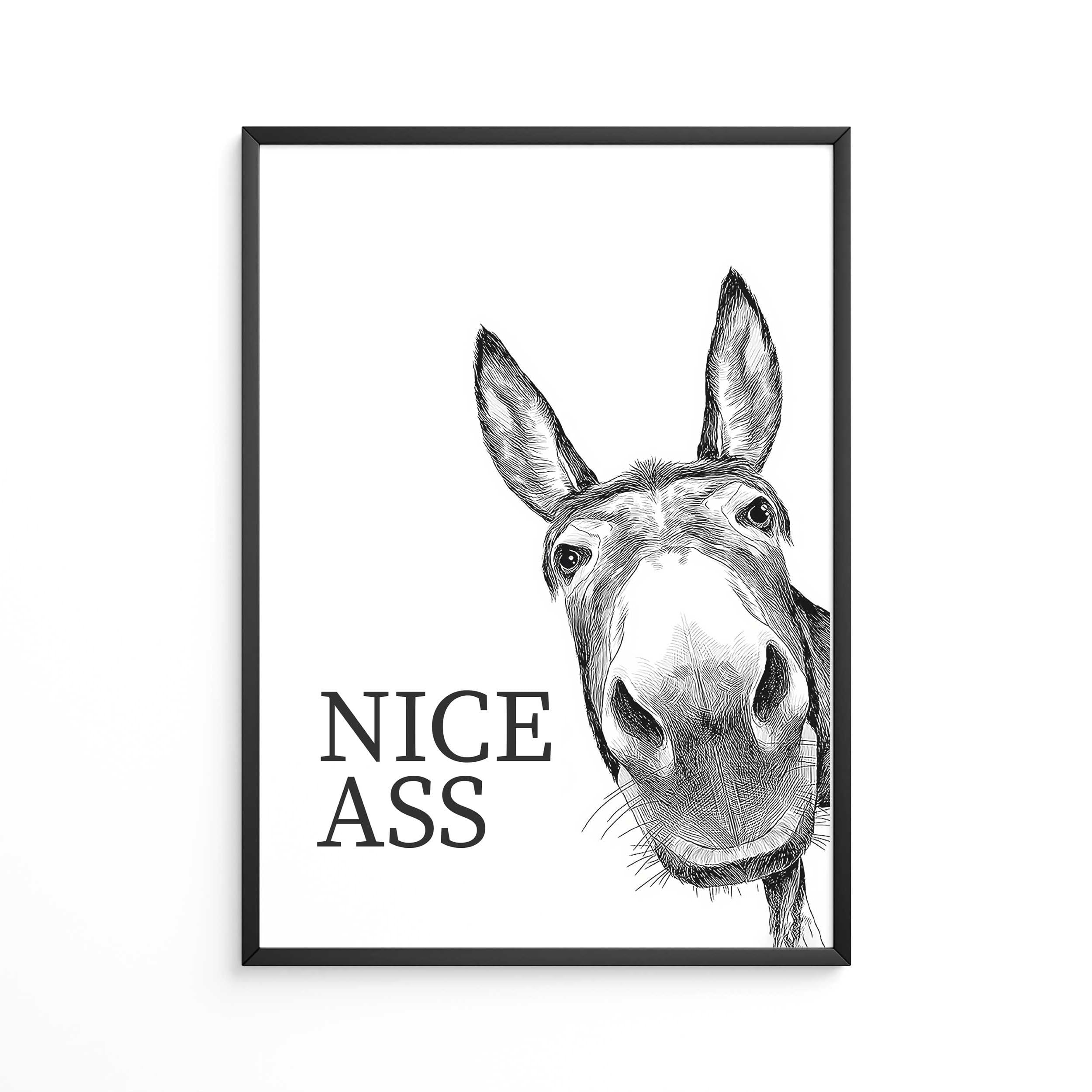 FORYOU24 Badezimmer Deko Bilder | hochwertiger Kunstdruck | schwarz weiß Wandbilder | WC Deko | Premium Druck Nice Ass Nice Ass A4 Angebot bei HelloDeals