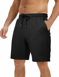 Kurze Hosen Herren Atmungsaktiv & Elastisch Sommer Freizeit Shorts mit Hohem Leicht Größen S-3XL Schwarz XL Angebot bei HelloDeals