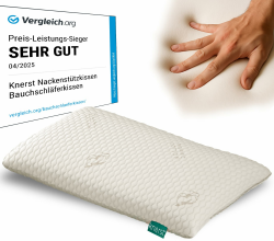 KNERST® Bauchschläferkissen - Ergonomisches Kopfkissen für ultimativen Komfort - Nackenstützkissen - Memory Foam Kissen - Schlafkissen - flaches Kissen für Bauchschläfer [Höhe 6cm] Höhe: 6cm Angebot bei HelloDeals
