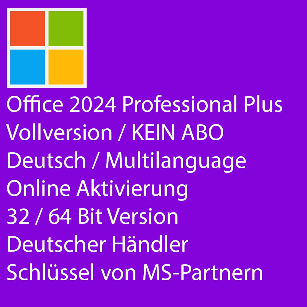 Lizenz für Microsoft Office 2024 Professional Plus Key | VOLLVERSION/KEIN ABO | 1 PC/NOTEBOOK | 32 & 64 Bit | Online Aktivierungsschlüssel Angebot bei HelloDeals