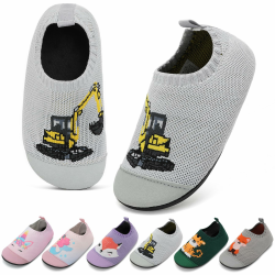 Hausschuhe Kinder Junge Mädchen Atmungsaktive Rutschfest turnschläppchen Leicht Barfussschuhe für Kindergarten und Indoor Y Bagger Grau 24 EU Angebot bei HelloDeals