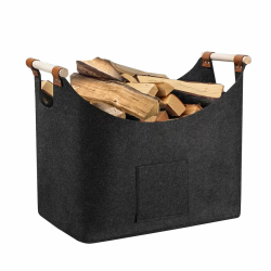 Holzkorb für Kaminholz, Kaminholzkorb mit Verstärktem Holzgriff, Faltbarer Holzkorb Filztasche, 60L Holztasche aus Filz, Extra Dicker Filztasche, für Brennholz, Holz, Zeitungen (44X31X40cm) Angebot bei HelloDeals