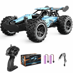 Ferngesteuertes Auto, 2,4 GHz 1:18 Proportional 2WD 20+ km/h Hobby Offroad Monster RC Truck, wasserdichte RC Truggy RTR Geländegängig Spielzeug-blau Angebot bei HelloDeals