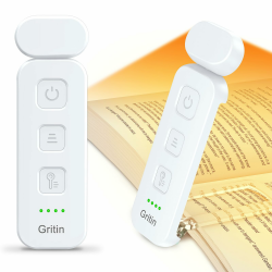 Gritin Leselampe Buch Klemme, Wiederaufladbare Buchlampe mit 7 LEDs, 3 Farbtemperatur & Stufenlos Dimmbare Klemmleuchte mit Extra 5 Helligkeitsstufen Modi, Lange Laufzeit Leselicht -Weiß Angebot bei HelloDeals