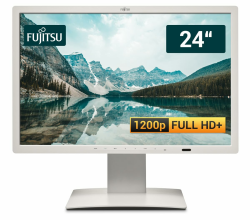 Fujitsu Display P24W-7 LED 24 Zoll Business Computer Monitor, Desktop Gaming Monitor, Full HD+ (VGA - DisplayPort - DVI - HDMI - Lautsprecher - USB-HUB - VESA), PC Bildschirm, weiß (Generalüberholt) Angebot bei HelloDeals